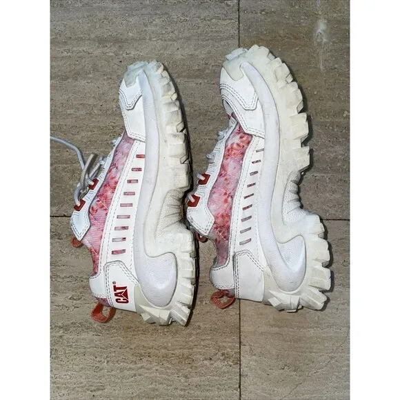 Caterpillar Womens size 6.5 Pink‎ & White Lace Up Athleisure Shoes - Image 7