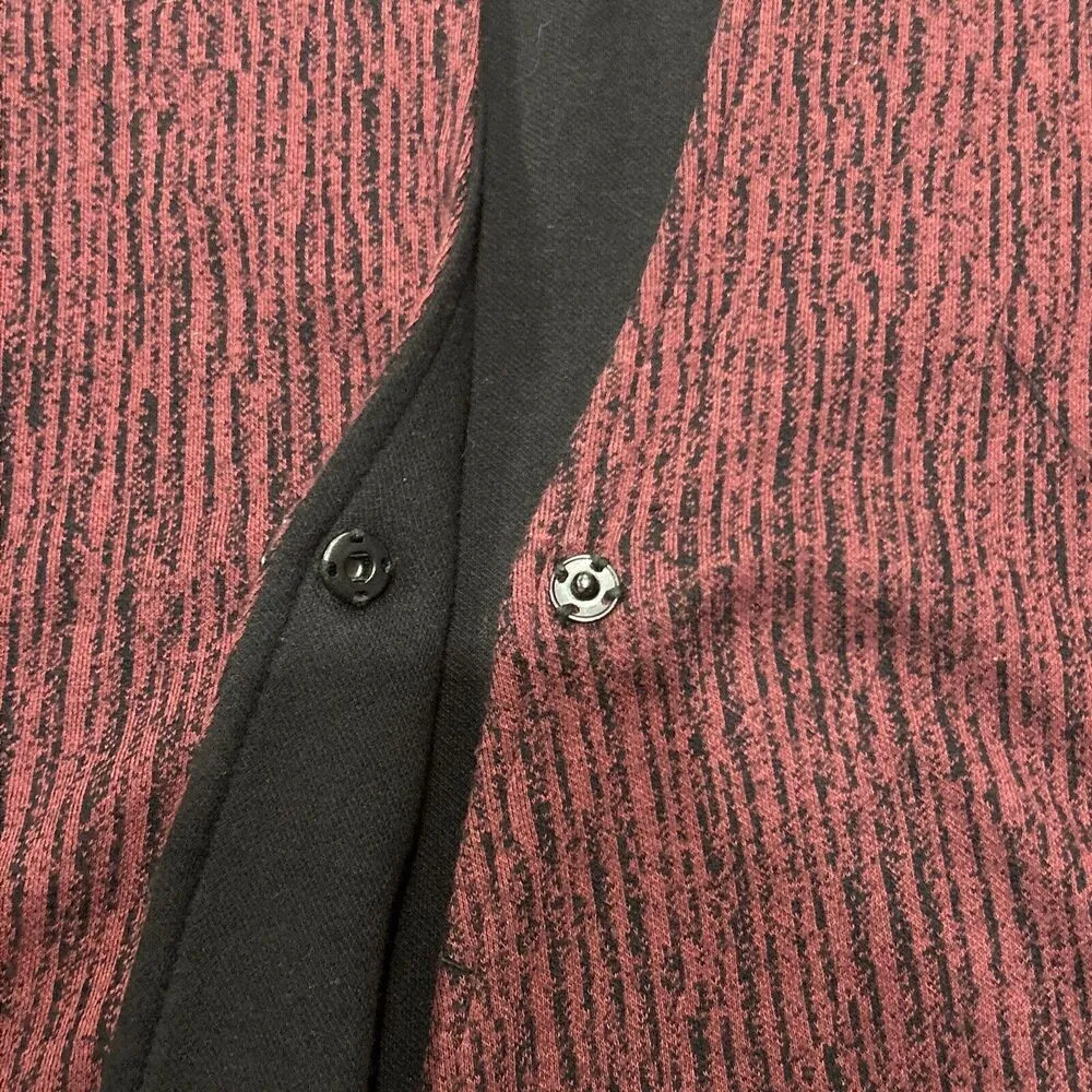 Parsley & Sage Jacket Womens Medium Artsy One Button Swing Blazer Maroon Black Purple - Image 5