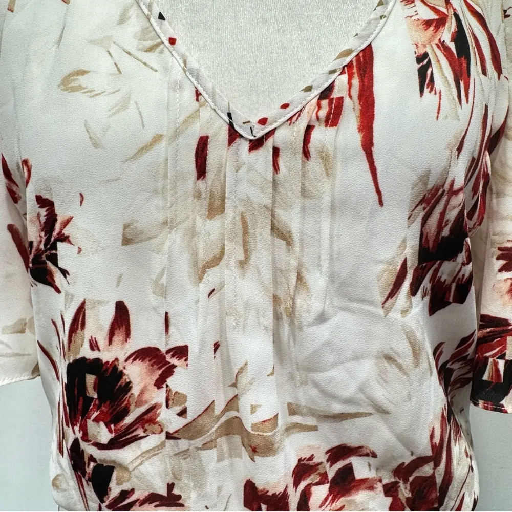 White House Black Market Blousy Pleated Belted Cold Shoulder Midi Dress Boho - Image 7