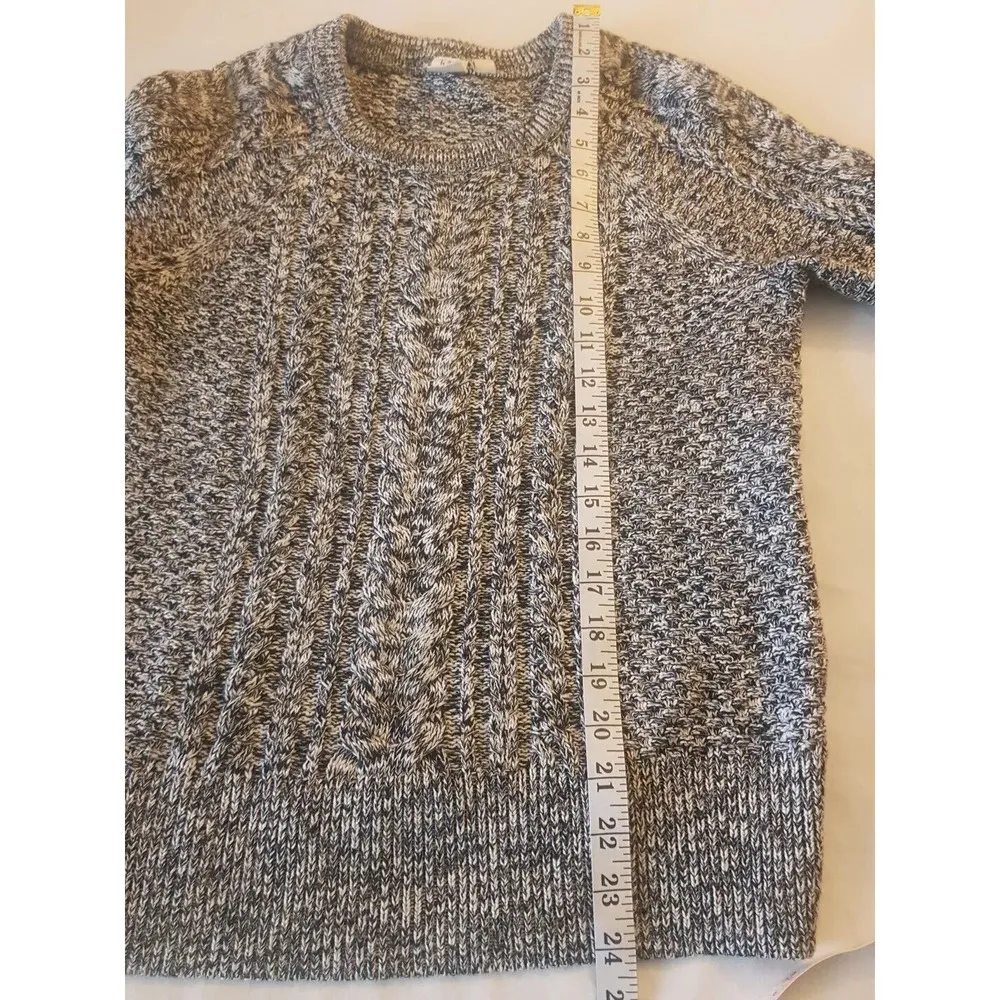 Gap Womens Sweater Size Small Ribbed Neckline Gray Preppy Cable Knit Long Sleeve - Image 10