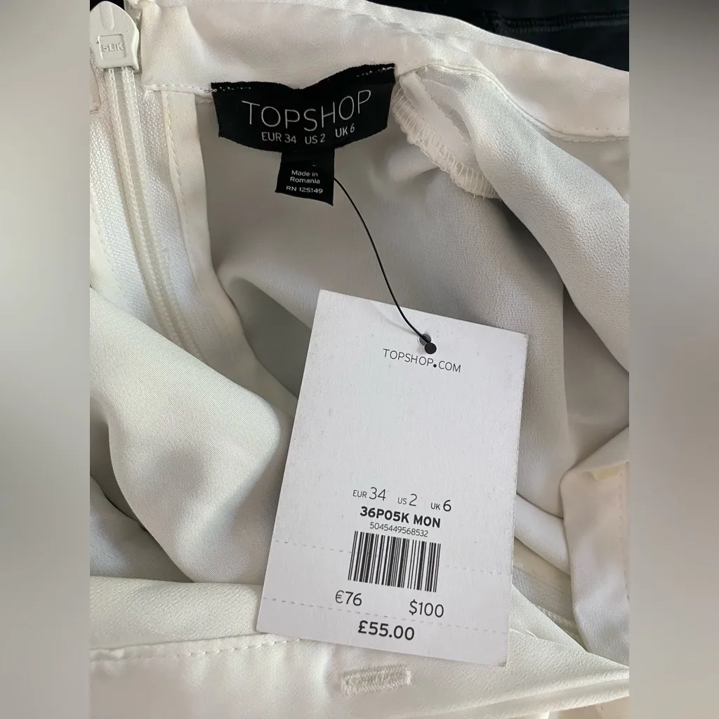 NEW $100 Topshop Pinup Preppy Black Collar Romper Jumpsuit US 2 XS - Image 6