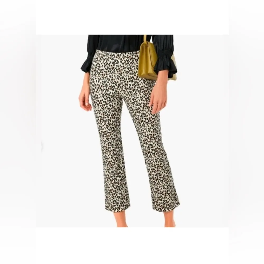 Tuckernuck Ashford Leopard Pants Size S NWT Stretch Cropped Slim Fit Chic - Image 2