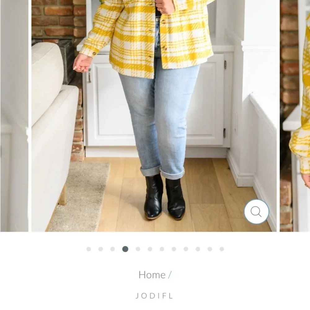 Jodifl Shacket size 1xYellow/gold and white plaid - Image 4