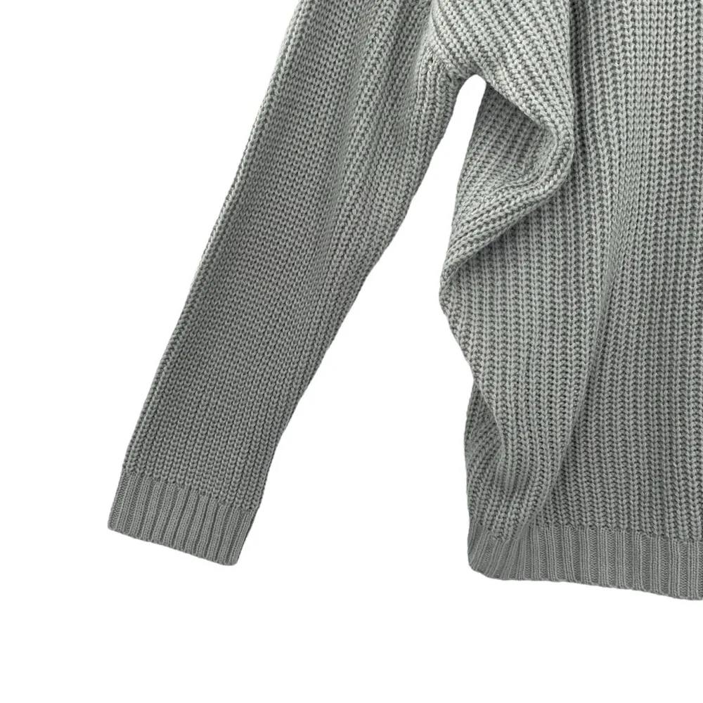 Women’s Chunky Oversized Wool Blend Gray Knit Sweater Size XL - Image 5