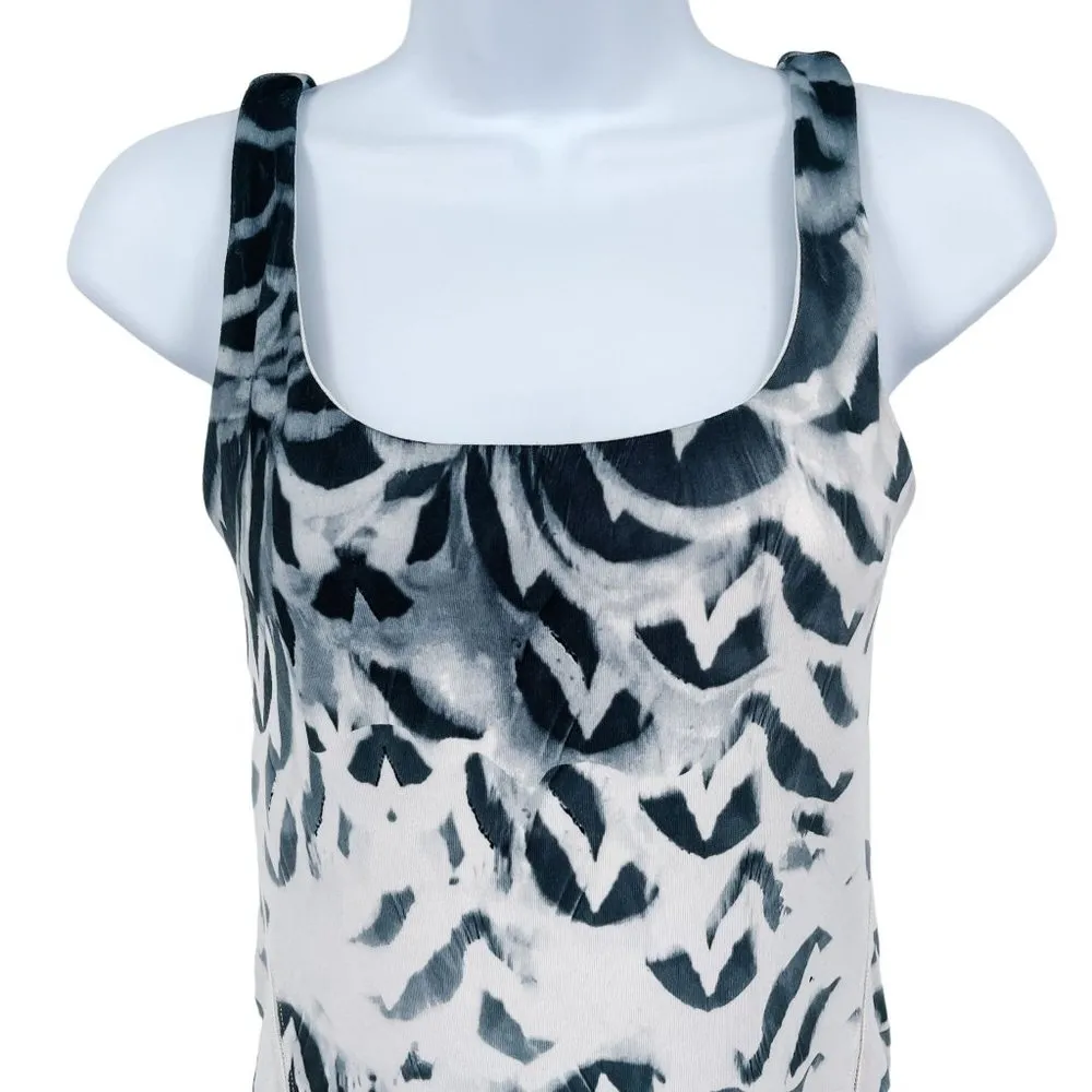 Lululemon Amala Tank Top Pretty Plume Angel Wing Print Size 6 Shelf Bra - Image 4