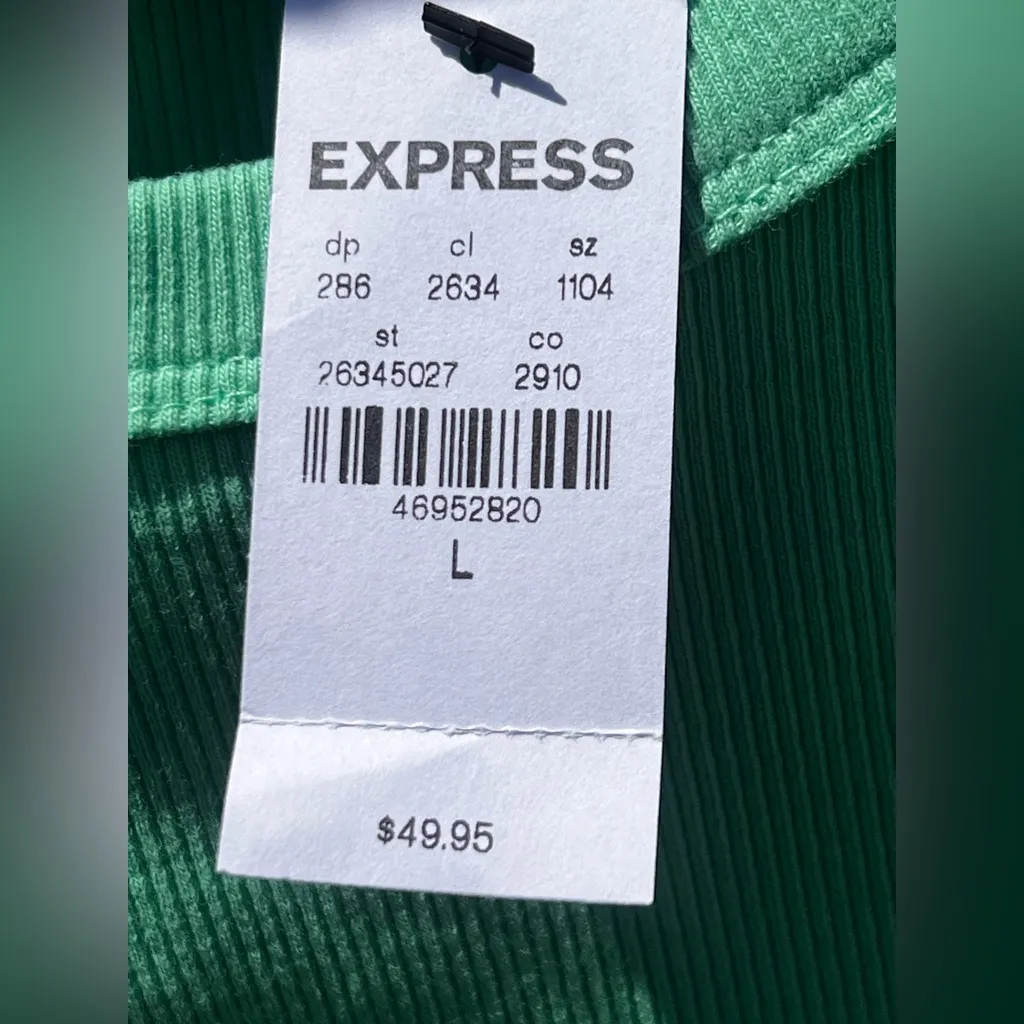 Express Crew Neck Green Flutter Sleeve BodySuit NWT - Image 8