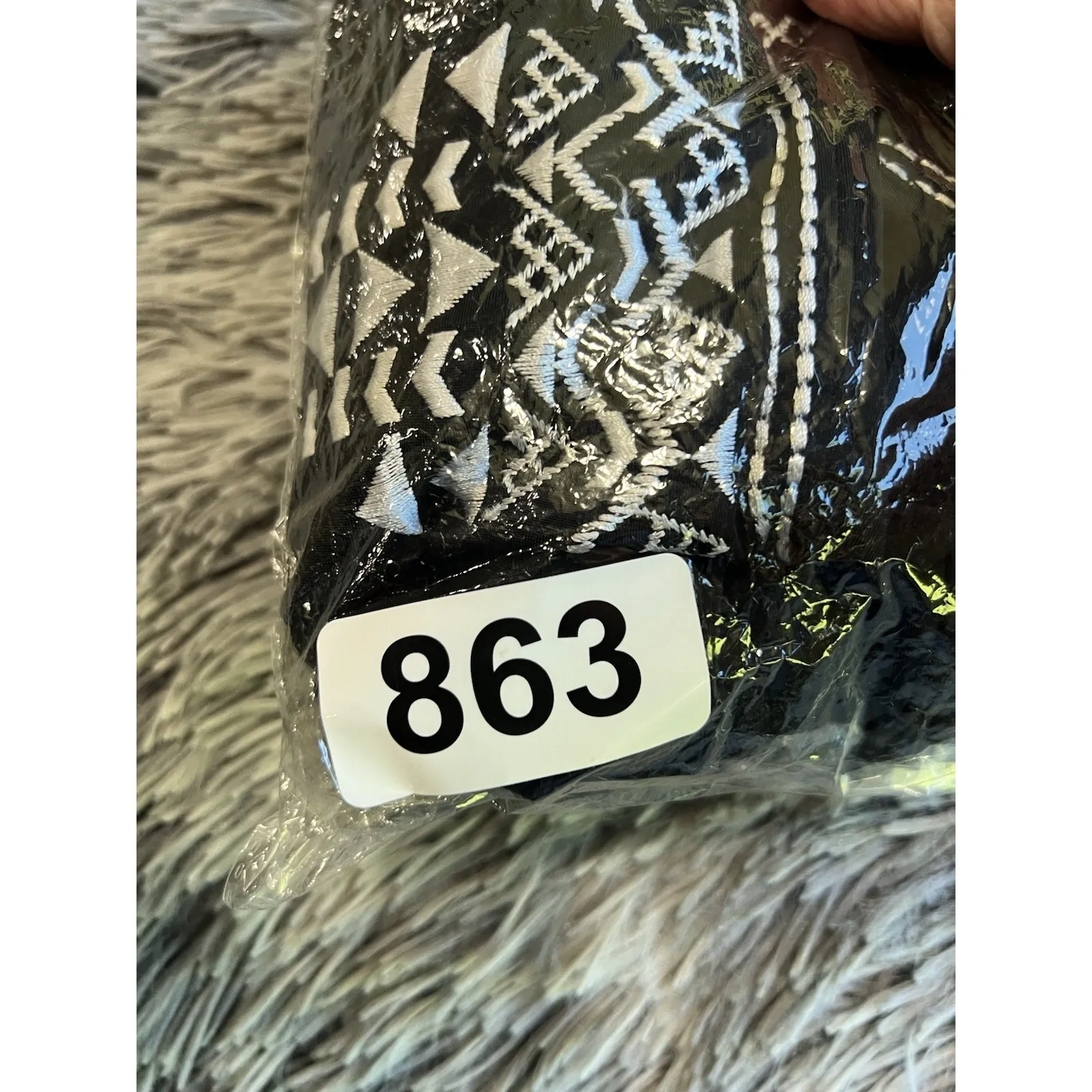 Ava & Viv Halter Swim Top Womens 16 Bikini Black‎ White Tribal Padded - Image 7