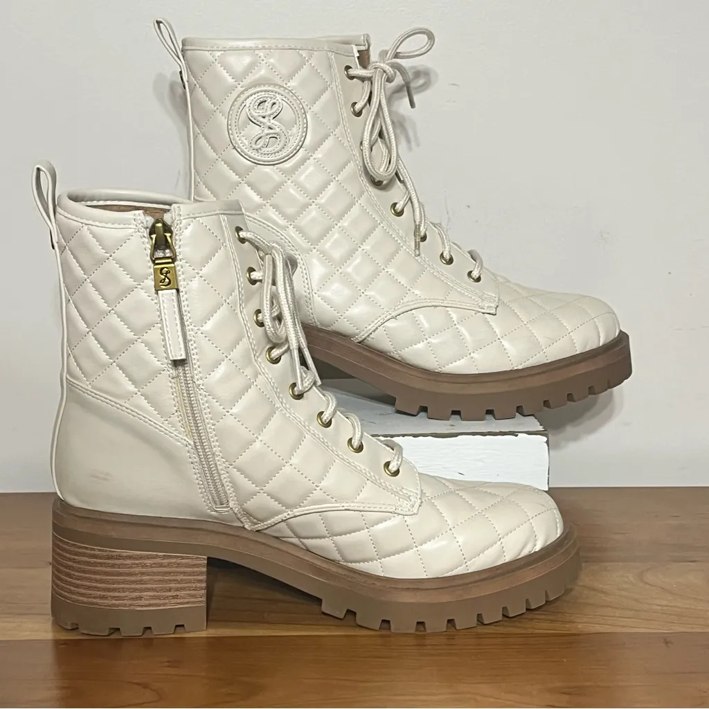 Sam & Libby  Women's Otis Quilted Heeled Ankle Boot In Soft Eggshell Size‎ 9 - Image 2