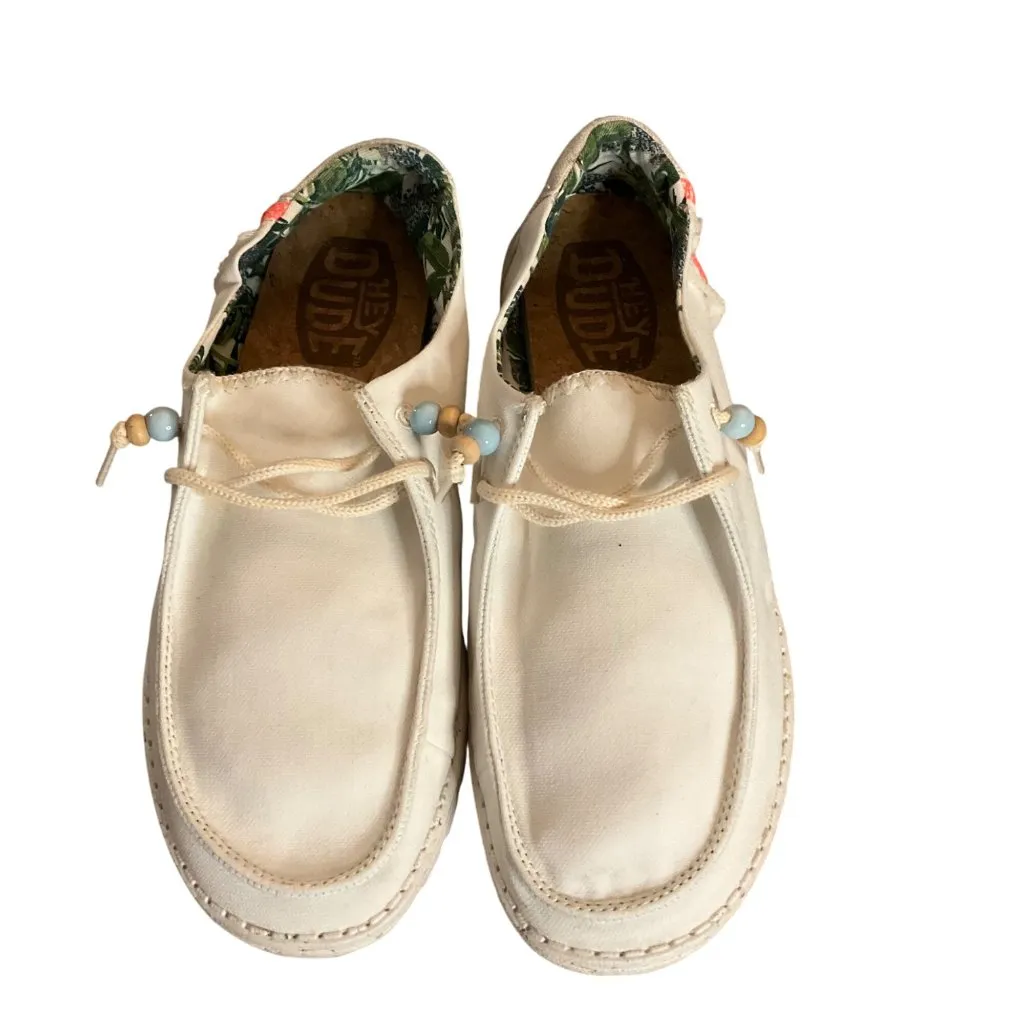 Hey Dude Wendy Natural Womens Casual Shoes US 10  Lightweight Canvas Slip-On - Image 7