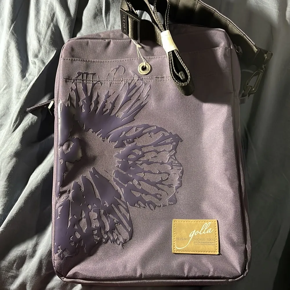 Women's Golla Purple Crossbody Laptop Bag NWT #CL - Image 4