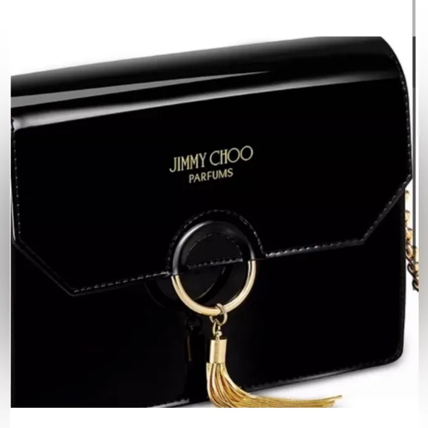 JIMMY CHOO SHOULDER CARRY GOLD ALLOY CHAIN STRAP PURSE PU NWT - Image 3