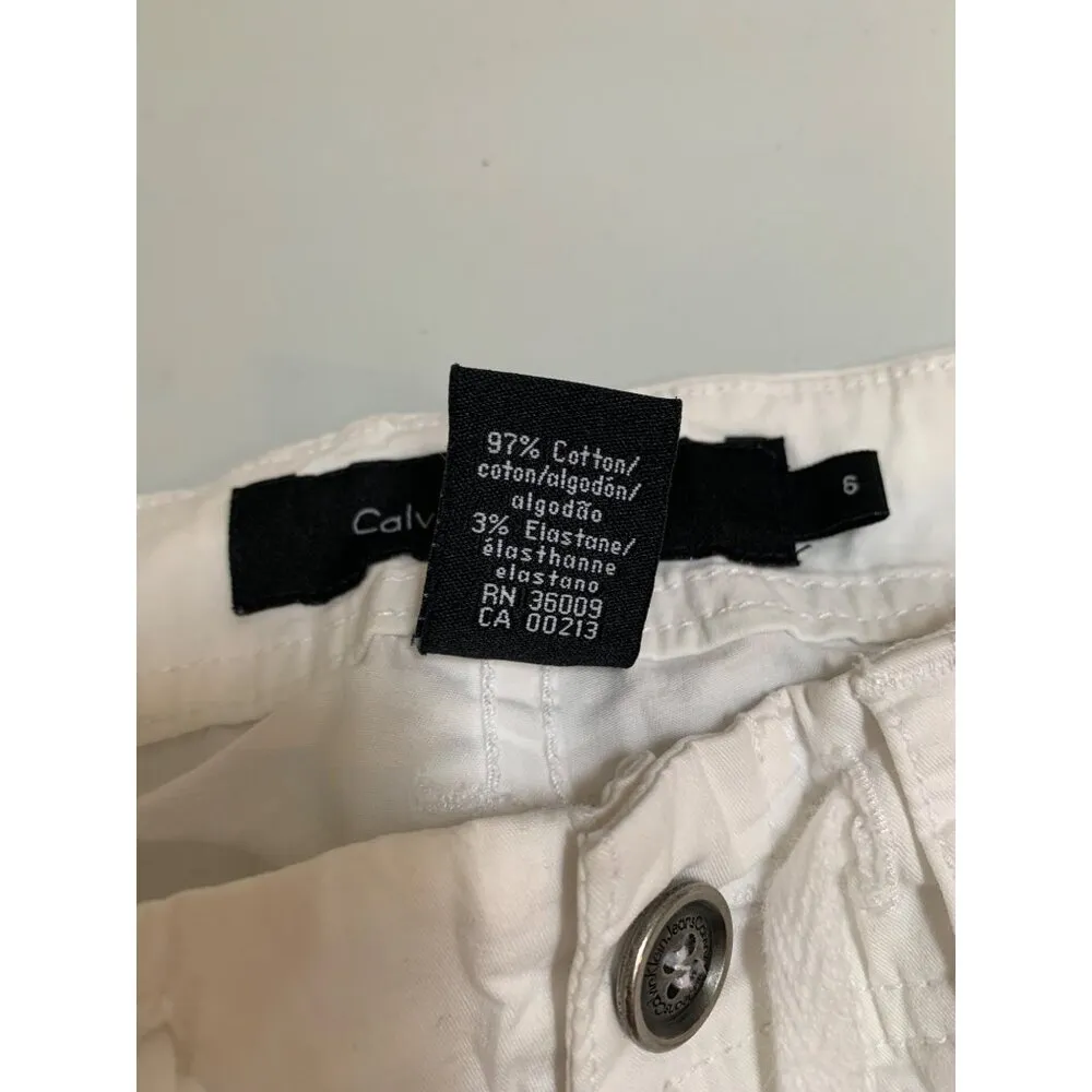 Calvin Klein Jeans Relaxed White Capri Pants Lightweight Summer Casual Womens - Image 7
