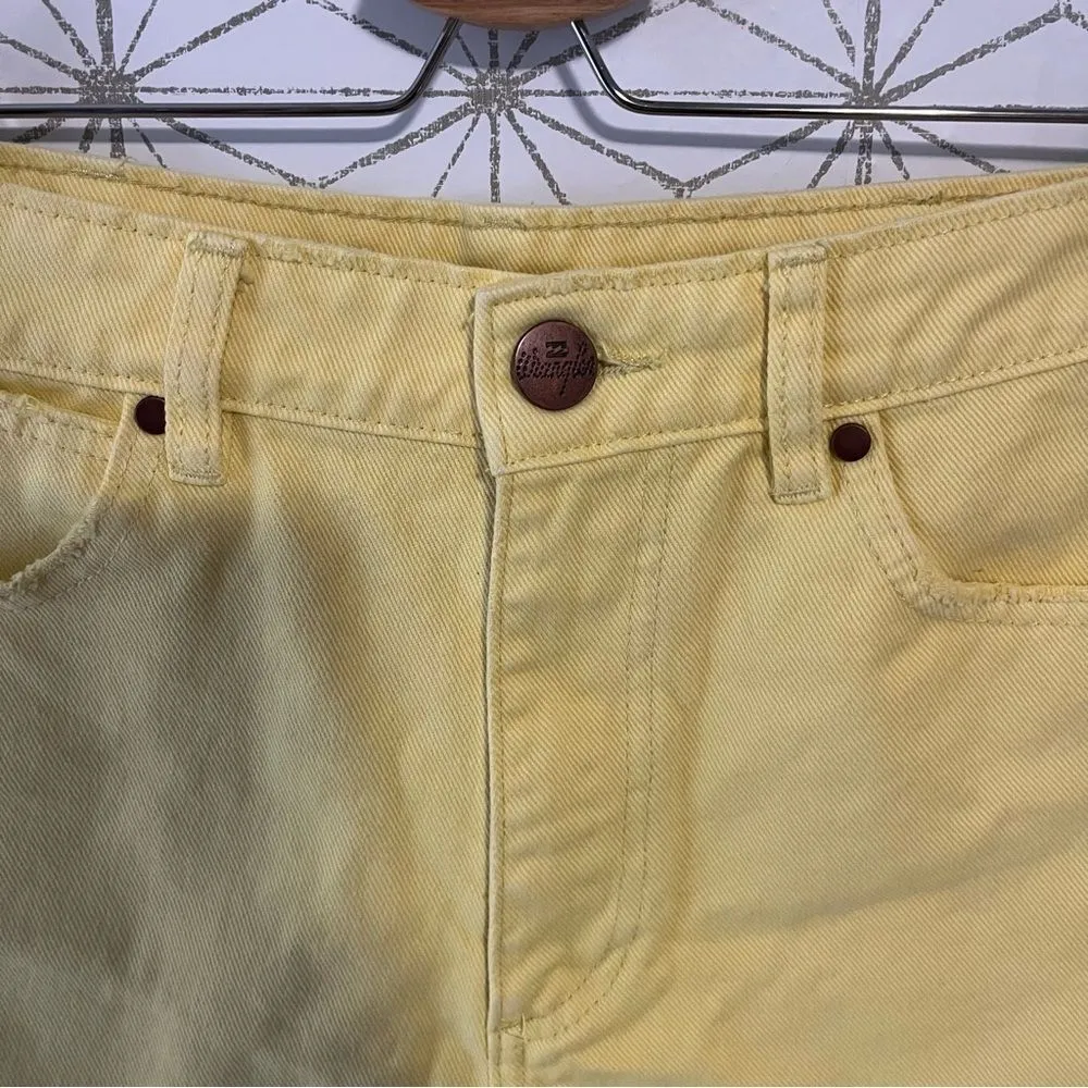 Wrangler Billabong Collab Yellow Denim Shorts - Image 6