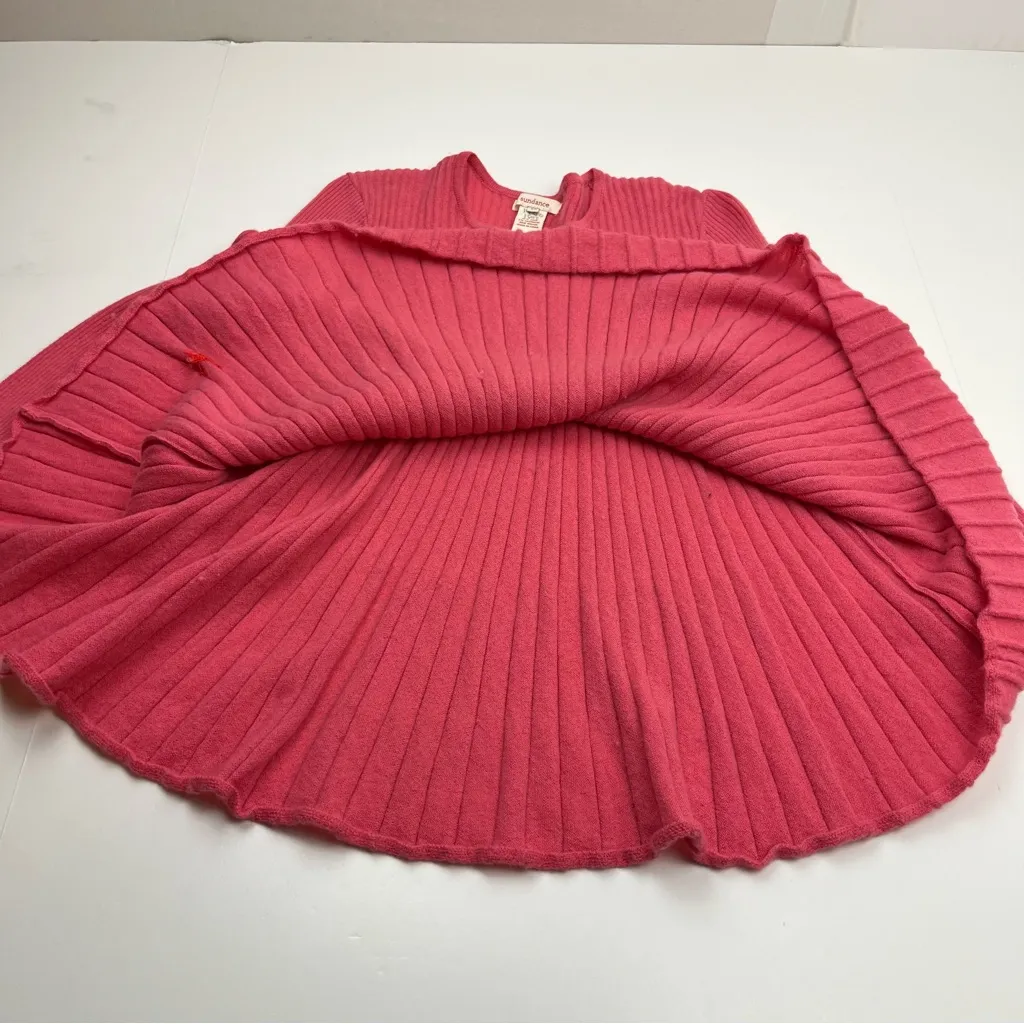 Sundance Pink Pleated‎ Ribbed Women's Top Sweater Size XS Cashmere Wool *FLAWED - Image 13