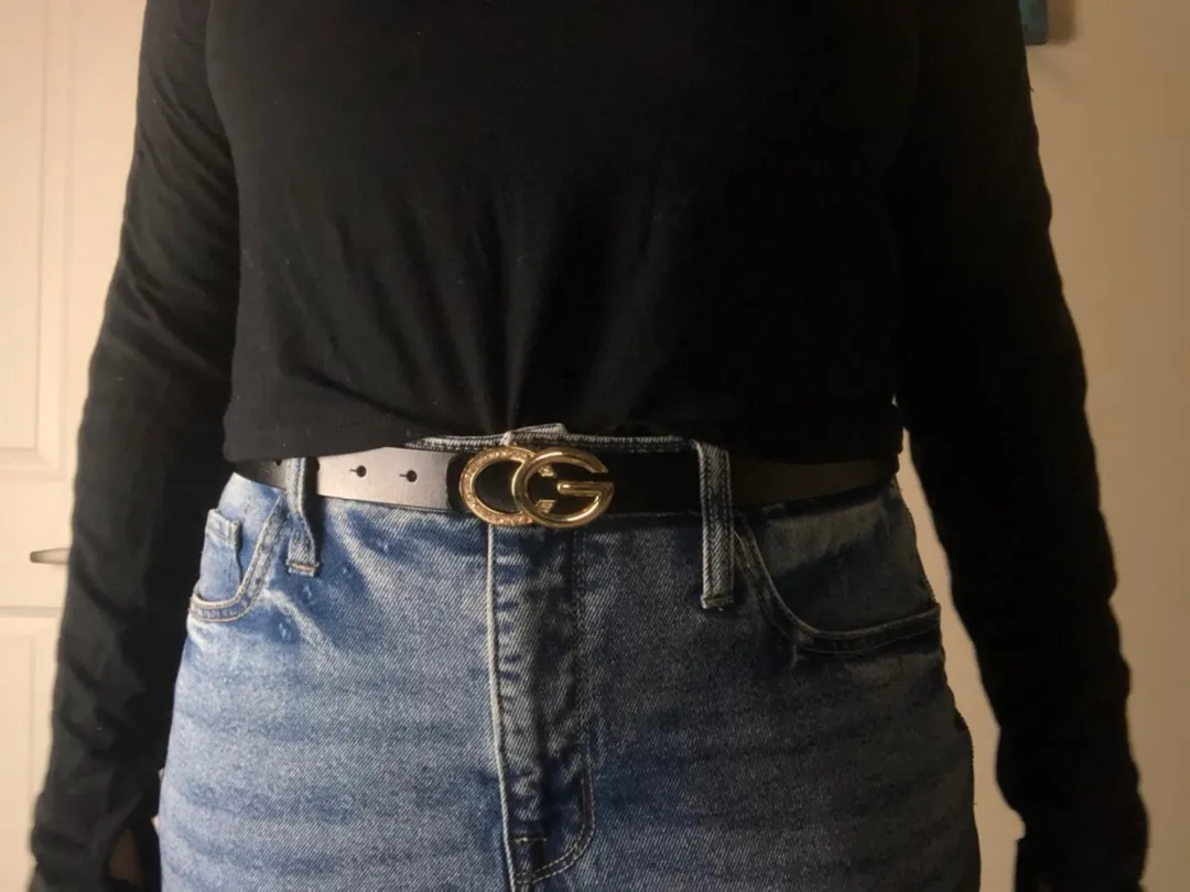 Black 100% Leather CG Belt - Image 4