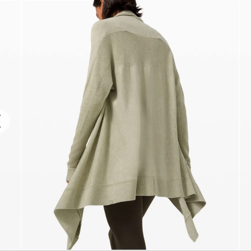 Lululemon Cashlu Knit Wrap Cardigan Heathered Rosemary Green - Image 2