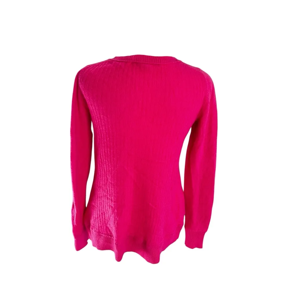Diane von Furstenberg DVF Kingston 100% Cashmere Sweater — Hot Pink — Small - Image 5