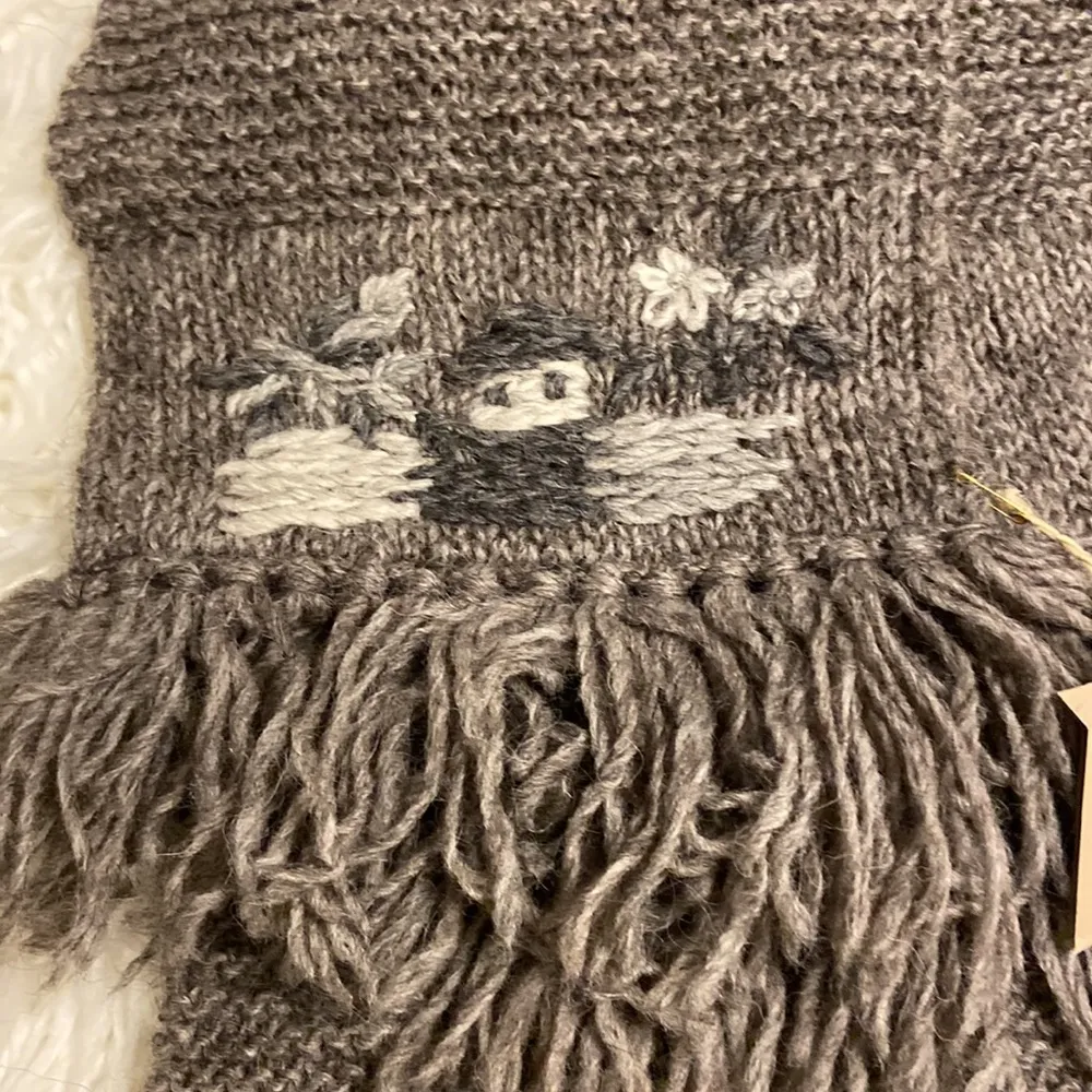 Handmade Real Wool Scarf from Europe long 63” wide 9” brand new with tag - Image 2