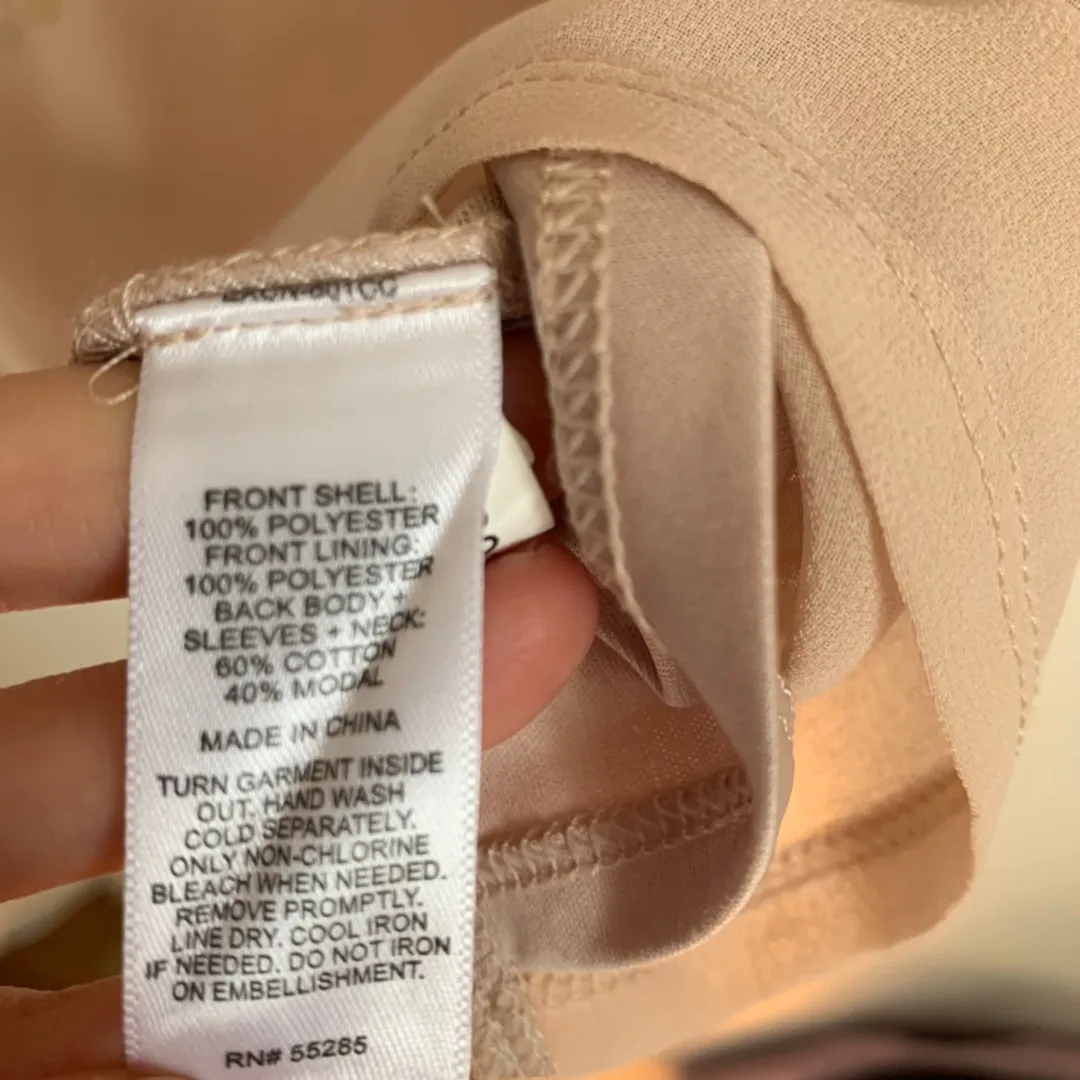 Tan Beige Sequin Striped Knit Top - Image 7