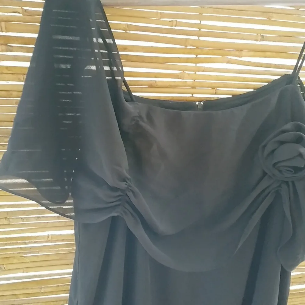 Chez CA 16W Vintage Black Strap Evening Dress Plus - Image 8