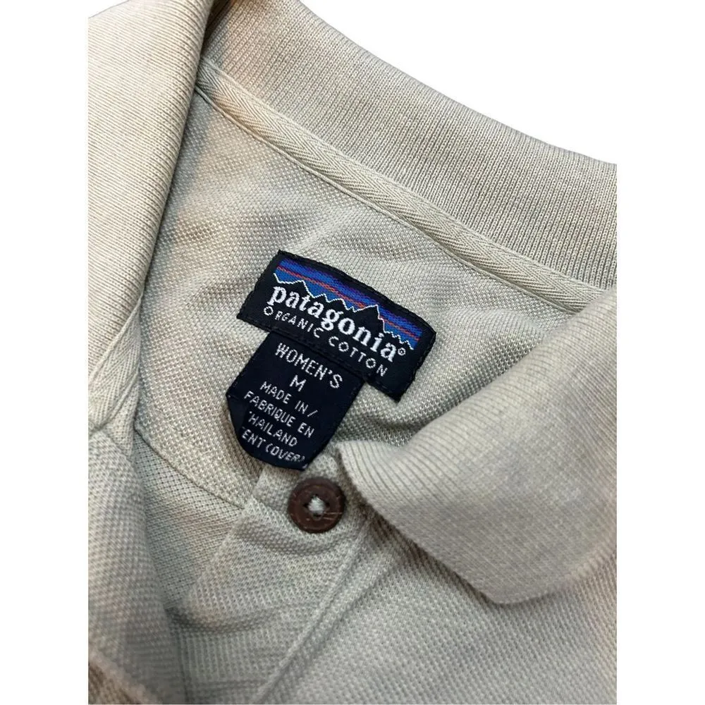 Patagonia vintage tan polo style shirt womens fitted size medium organic cotton - Image 9