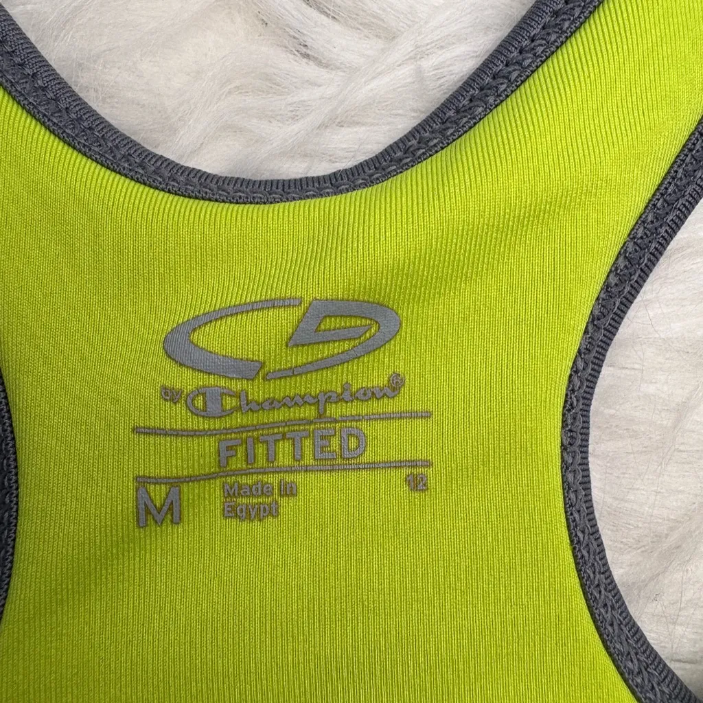 Champion Lime Green and Gray Fitted Tank Size M - Image 3
