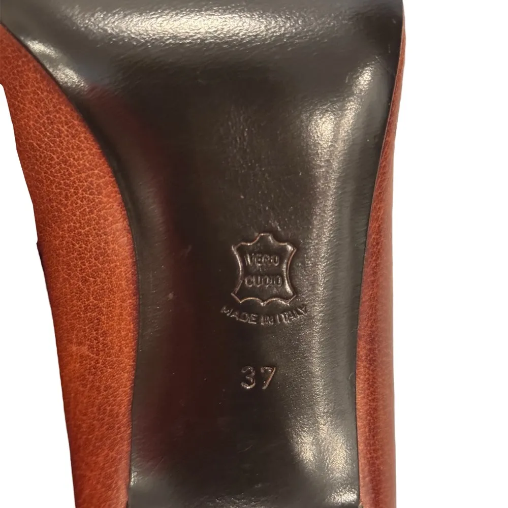 Vintage Antonio Barbato Brown Italian Leather
Pointed - Image 6