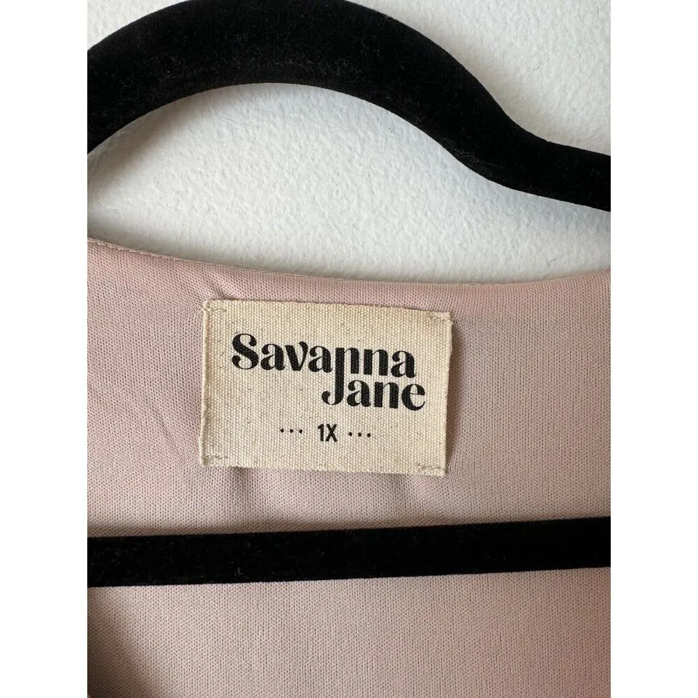 Savannah Jane Spoiled Rotten Leopard Print Embroidered Mini Dress Size 1X Tan - Image 6