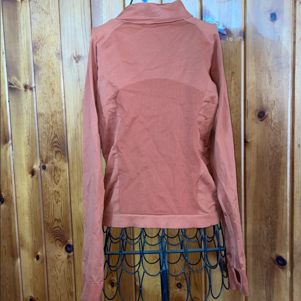 PINK Victoria's secret active wear size XL cropped quarter zip top burnt orange - Image 6