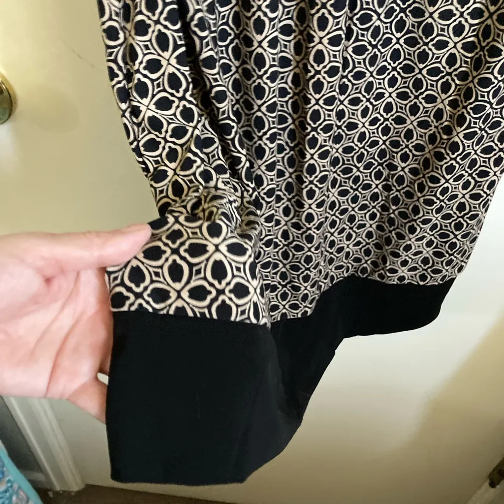 🌞Motherhood Maternity Black & Tan Geometric Print Short Sleeve Midi Dress #O - Image 6