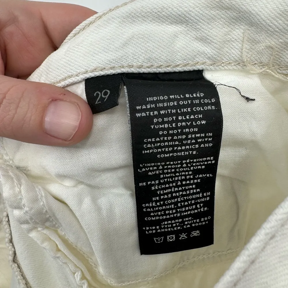 J Brand Tate Straight Leg High Waist Vanish Ivory Wash Denim Crop Ankle 29 Jean - Image 9