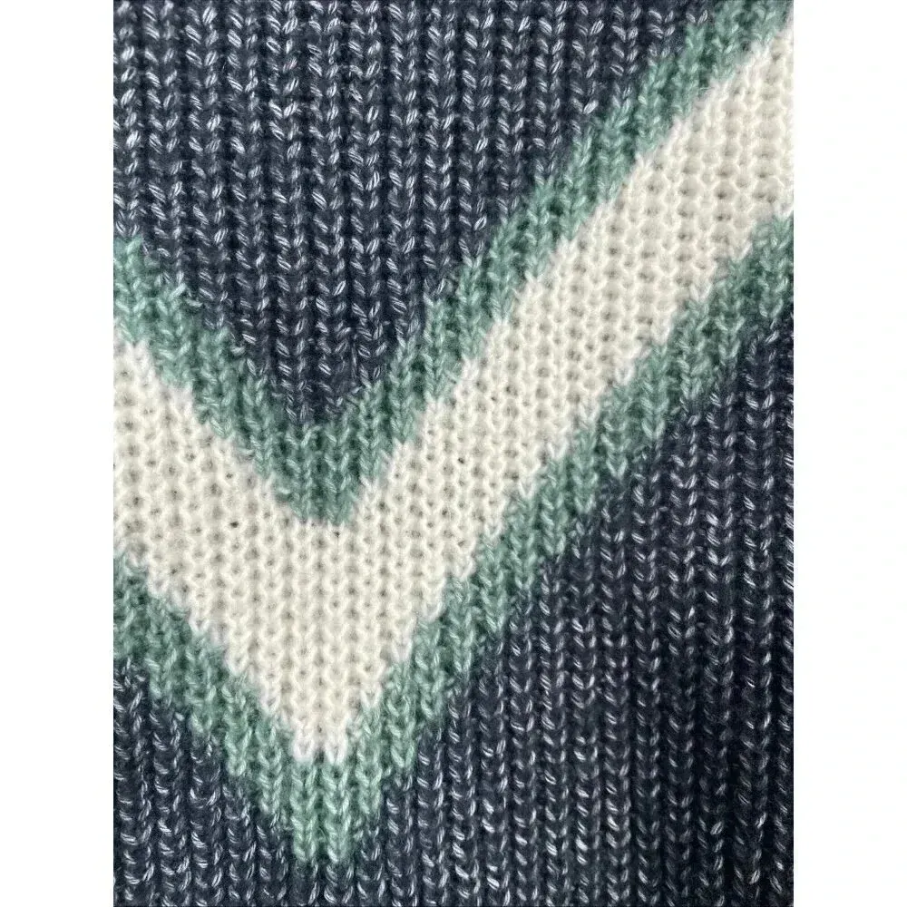 Abercrombie & Fitch Women Size‎ Small Knit Sweater Dress Gray Navy Green Varsity - Image 6