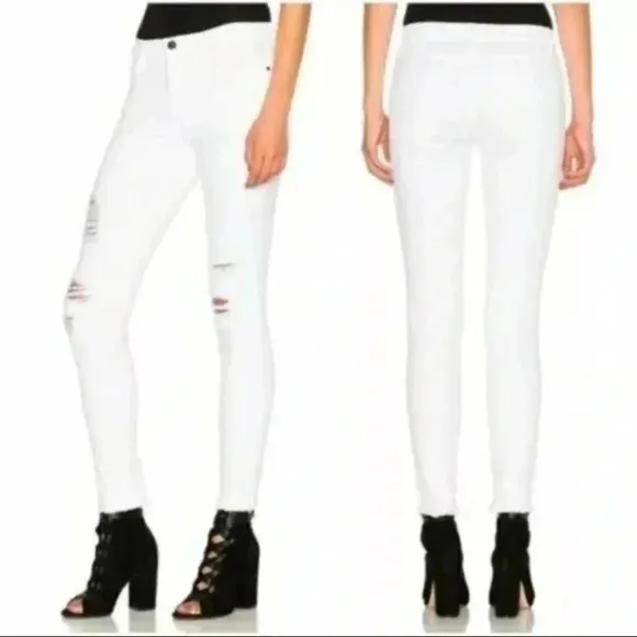 Frame Denim white Le Skinny De Jeanne crop jeans size 26 Q11 - Image 2