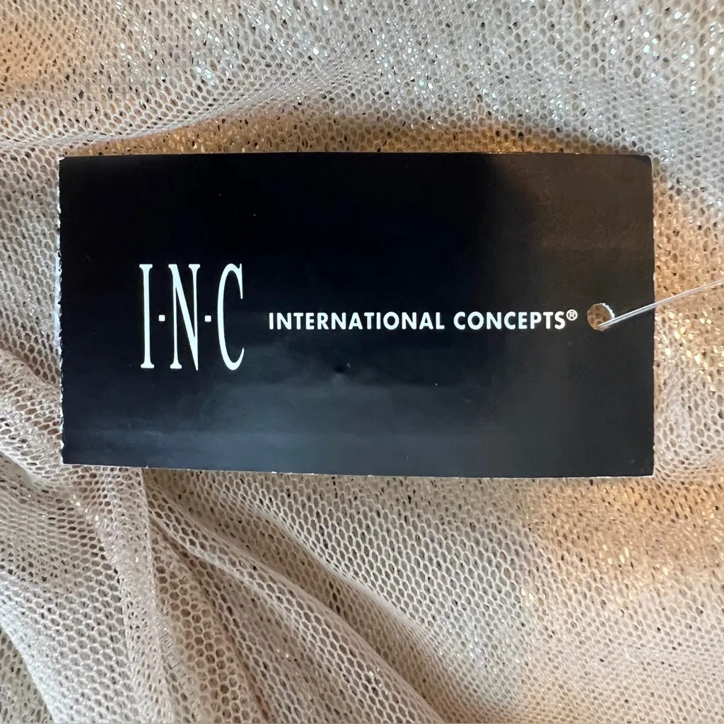 Inc. International Concepts Silver Sequin 1 Arm Peplum Party Festival Top Size M - Image 9