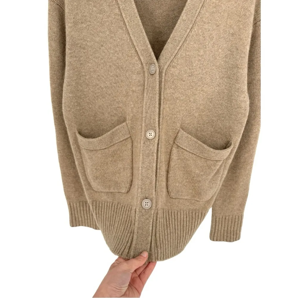The Doffer Boys Cashmere‎ Favourite Old Cardigan Tan Medium V - Image 5
