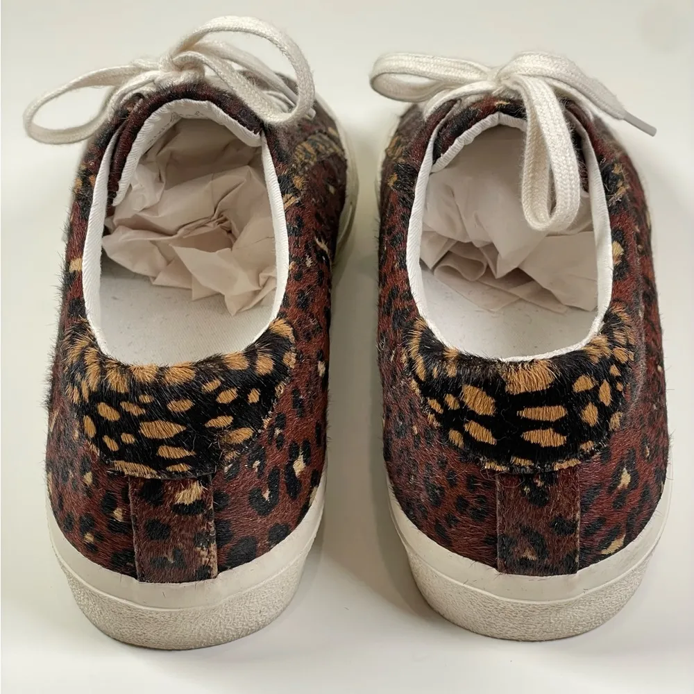 Madewell Sidewalk Low-Top Sneakers Painted Leopard Colorblock Calf Hair Size 10 - Image 6