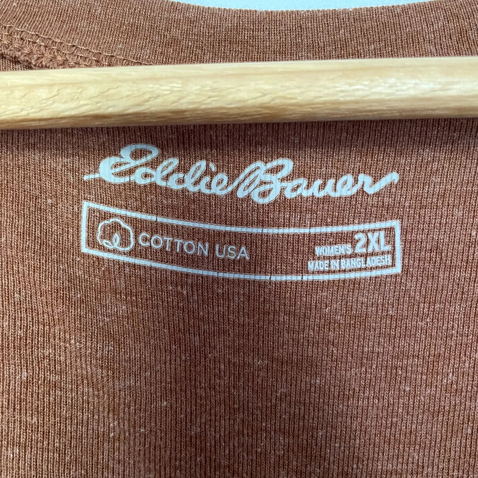Eddie Bauer brown v-neck cotton t-shirt women's size 2XL casual top summer - Image 3