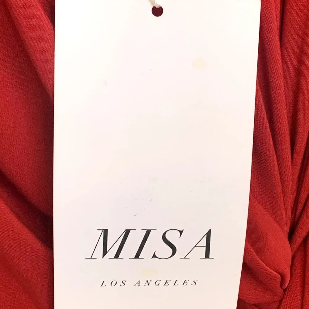 NWT MISA Los Angeles Domino Knee Length Dress in Red - Image 12