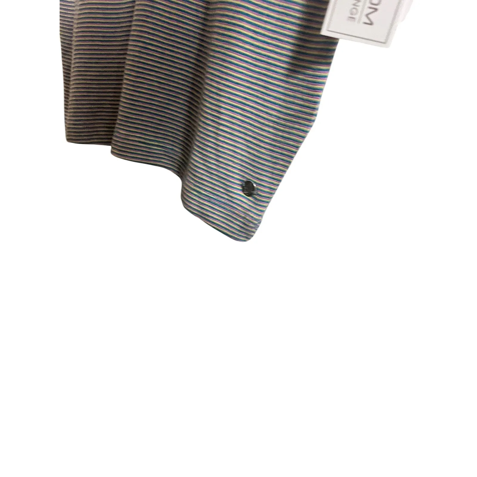 Volcom Top V-Neck Multi-color Striped T-shirt Women L 10 Casual Vacation Stretch - Image 5