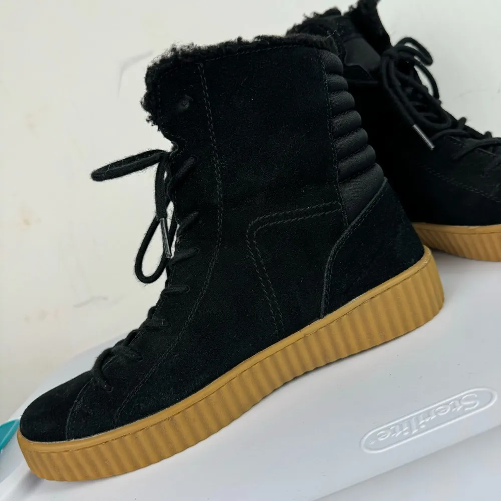 Skechers Street High Top Sneaker Boot Sz 8.5 Womens Platform Suede Leather - Image 11