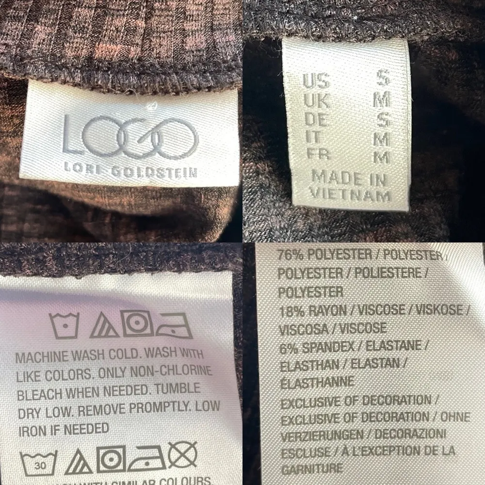 LOGO Lori Goldstein Womens Tunic Shirt Knit Lace Trim High Neck Small - Image 11