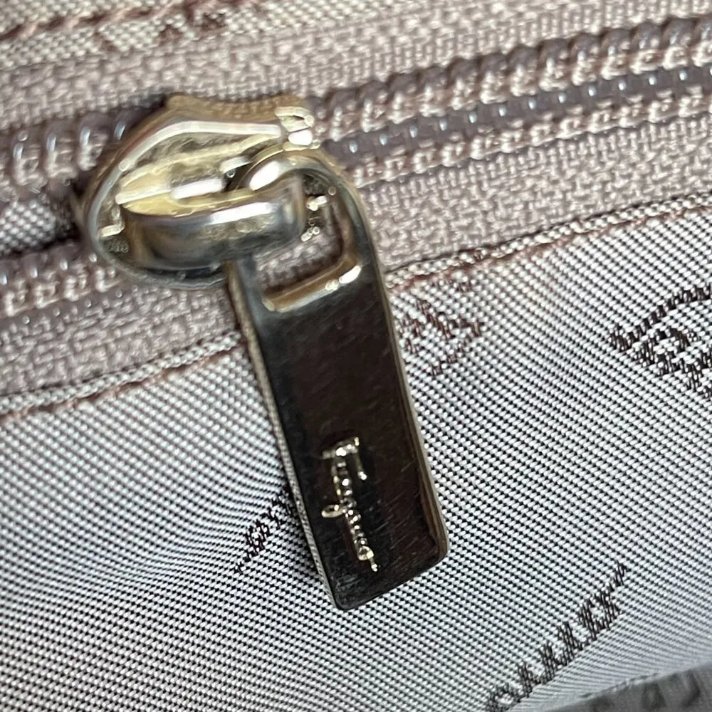 Salvatore Ferragamo Boston Bag Brown & Ivory Gancini All-Over Pattern - Preowned - Image 13