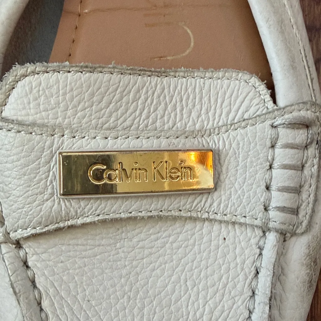 Calvin Klein Leta Leather Flat Loafers Moccasins Size 8 - Image 3