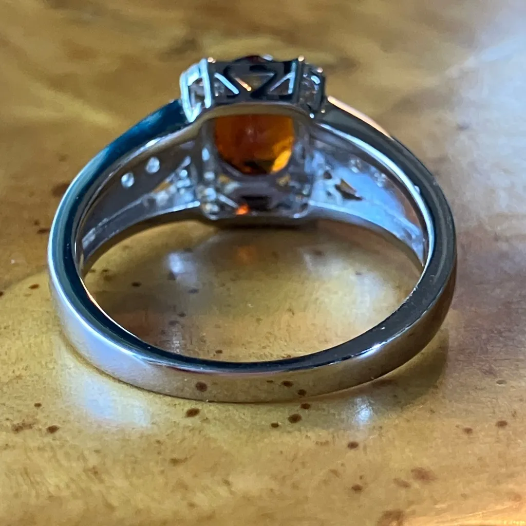 Natural Madeira Citrine Sterling Silver Ring Size 7.75 - Image 5