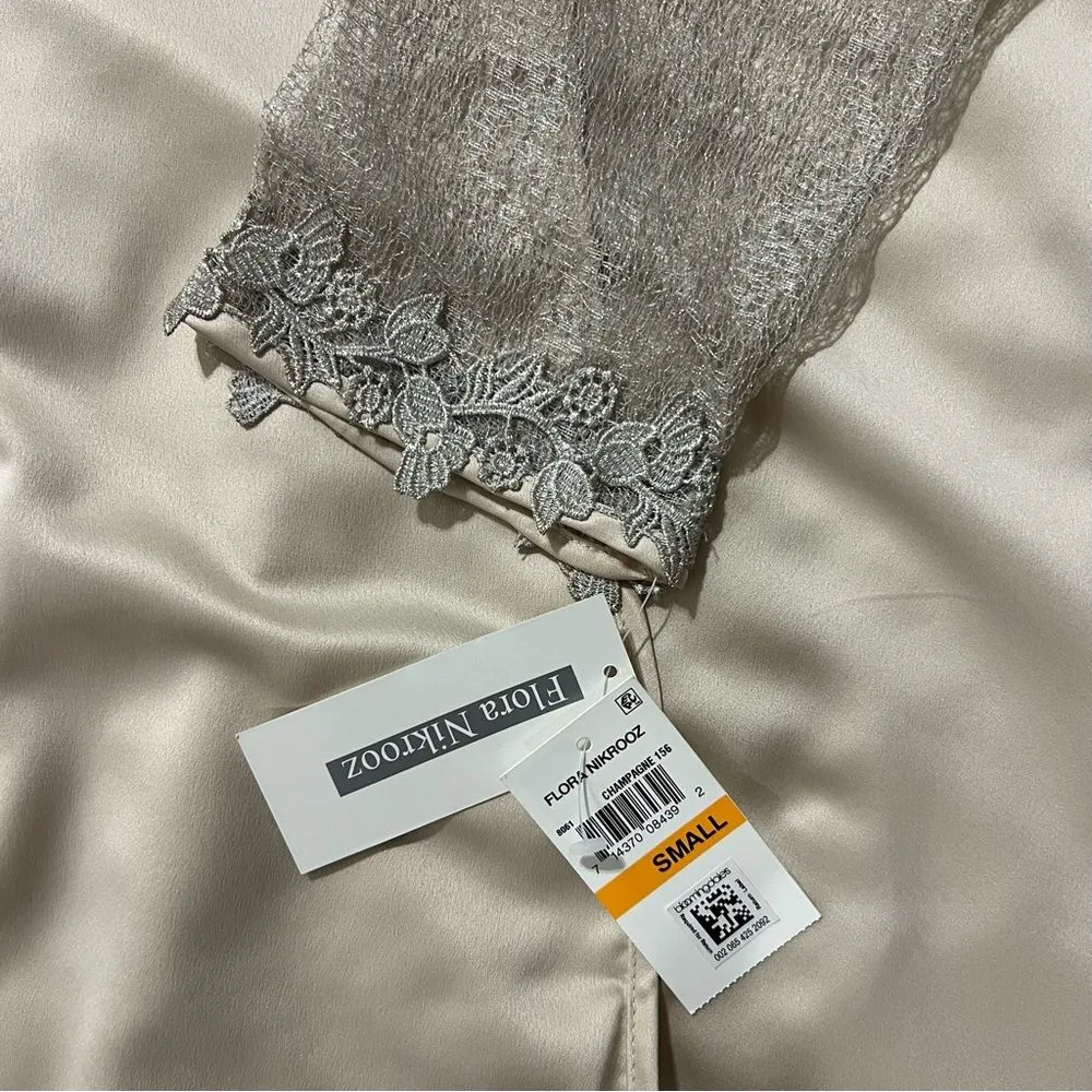 Flora Nikrooz Showstopper Satin Robe Size S Satin Lace Bridal Coquette Feminine - Image 13