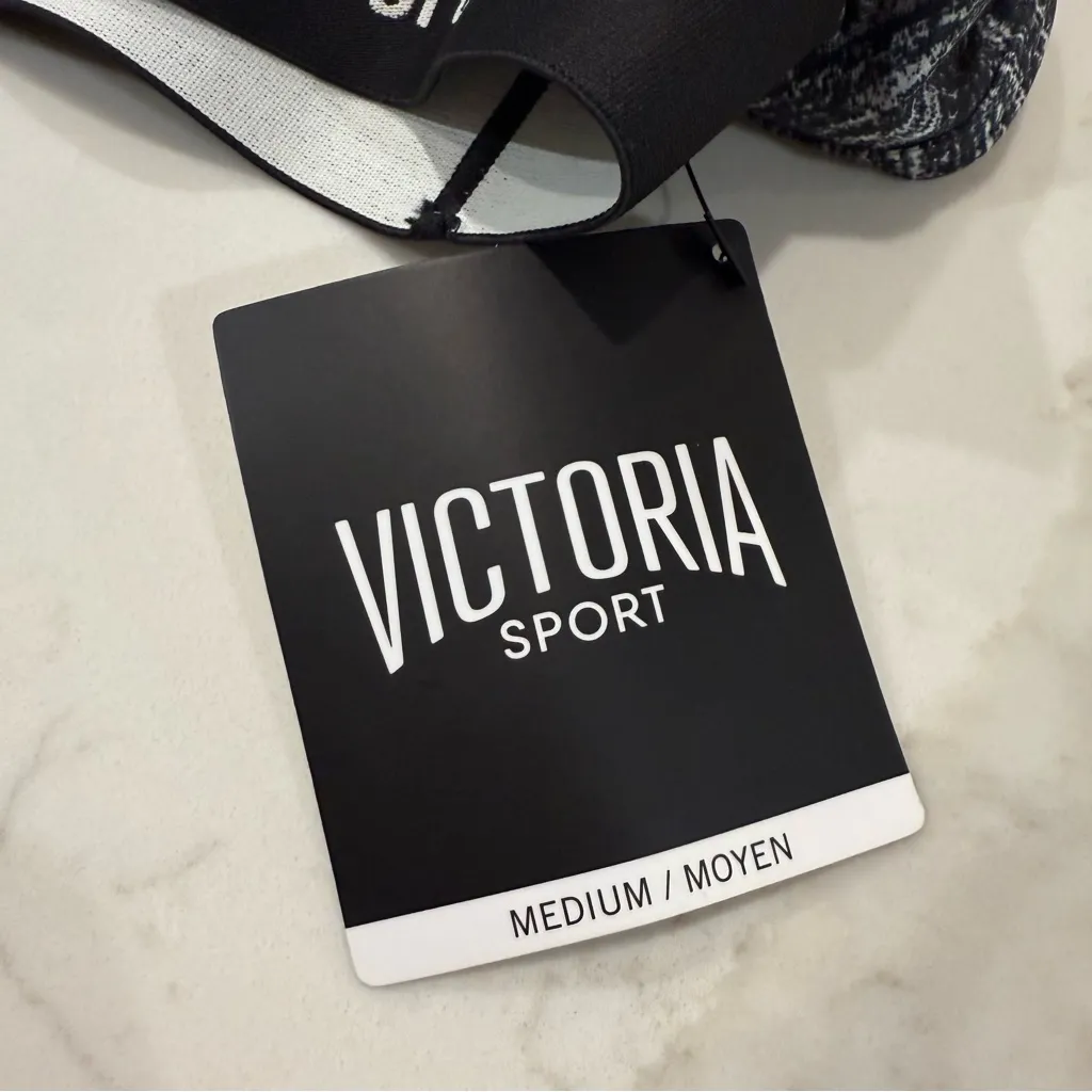 Victoria Secret Sport NWT The Player Sports Bra Women’s Medium Static Gray Gym - Image 3