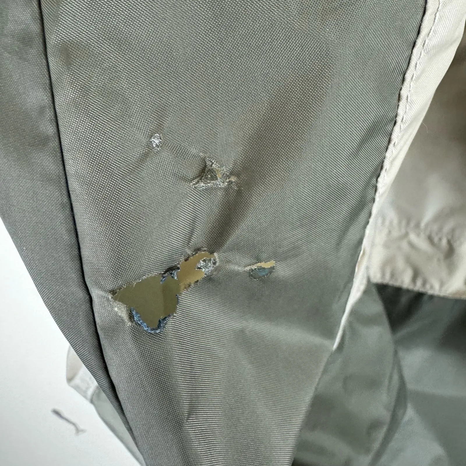 Columbia‎ Sage Green Tan Lightweight Hooded Full Zip Packable Windbreaker Size M - Image 11