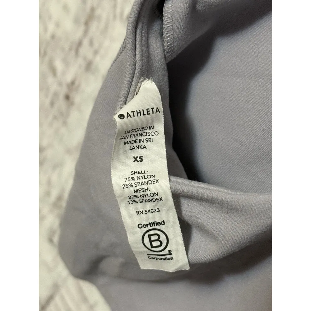 Athleta Conscious Crop Longline Logo Sports Bra Tank Top Purple Women's Size XS - Image 4