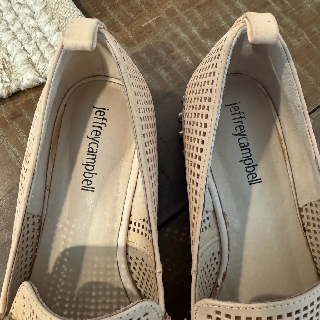 Jeffrey Campbell Barnett Studded Perforated Leather Loafers - Image 4