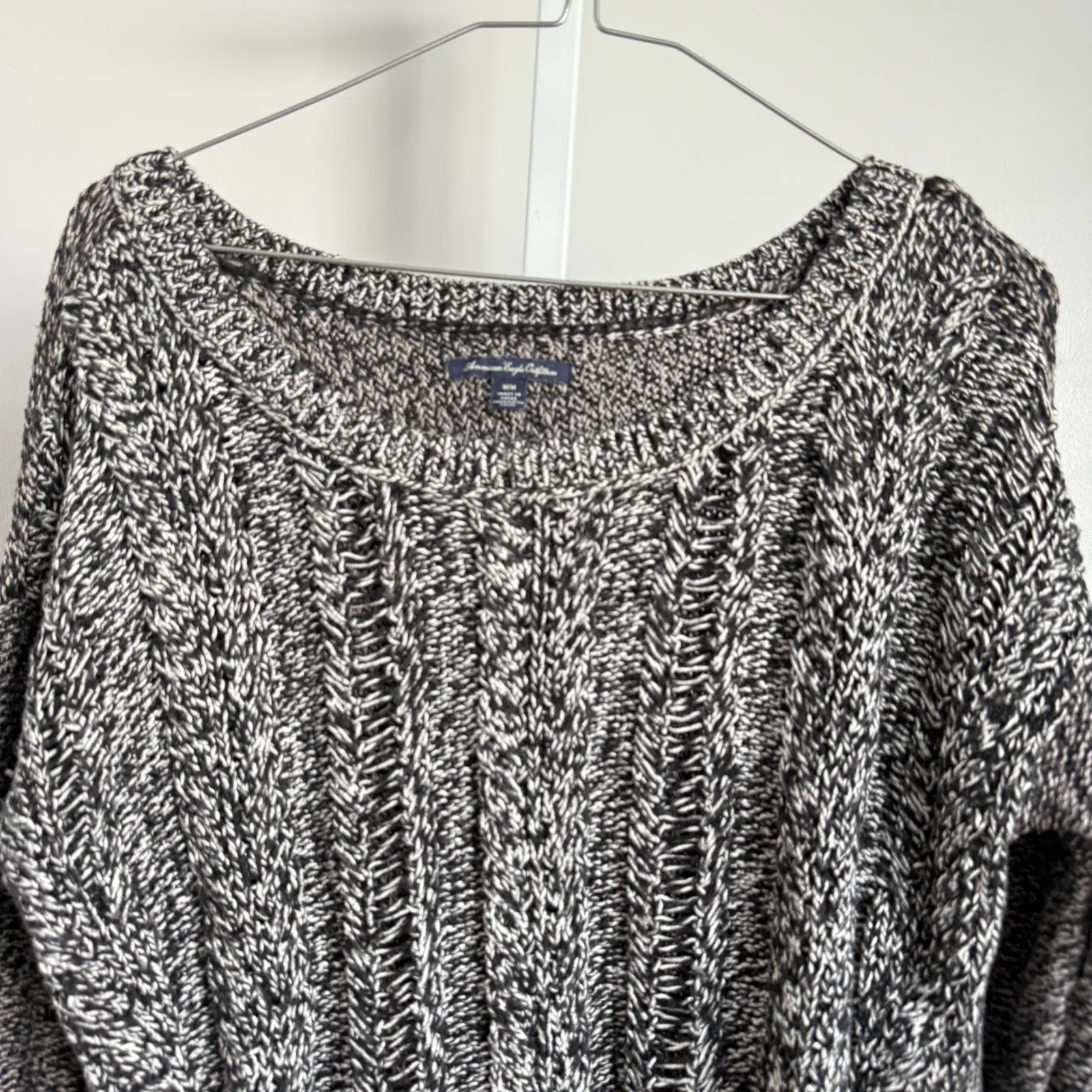 American‎ Eagle Outfitters Sweater Knit  Black White sz M Preppy Casual - Image 2